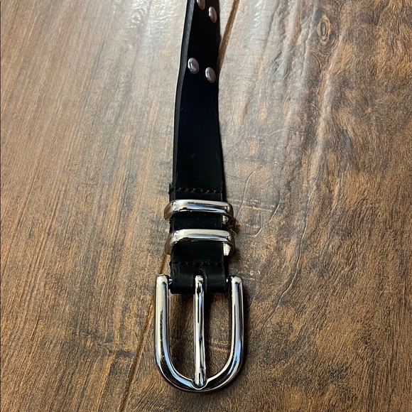 Women’s Black Belt with Silver Studs and Buckle